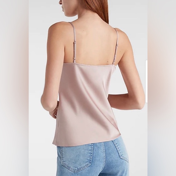Express Women’s Satin Cowl Neck Cami in color Pink - Picture 4 of 4